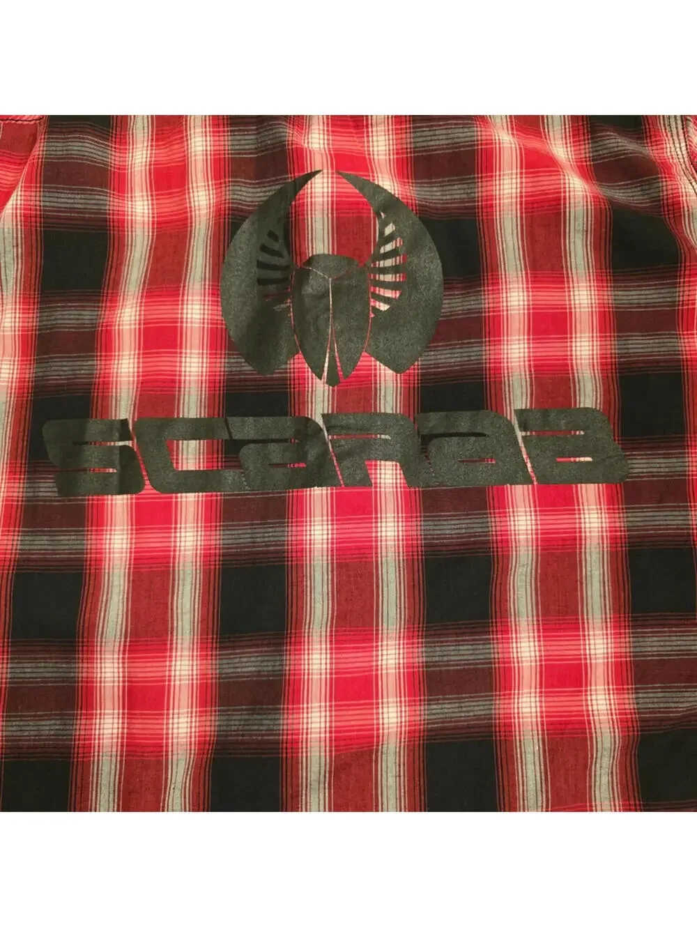 Burnside Red Black Plaid Short Sleeve Button Up Shirt Men’s Large